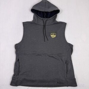 NOBULL Mens Large Sleeveless Hoodie Grey Elite WR RB TE Club Fleece Gym